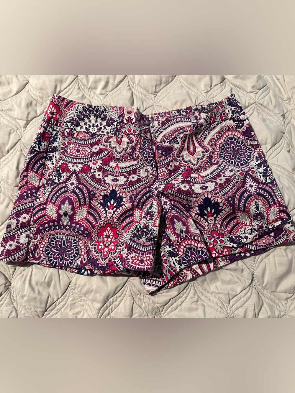 New York & Company Pink and Purple Paisley Shorts